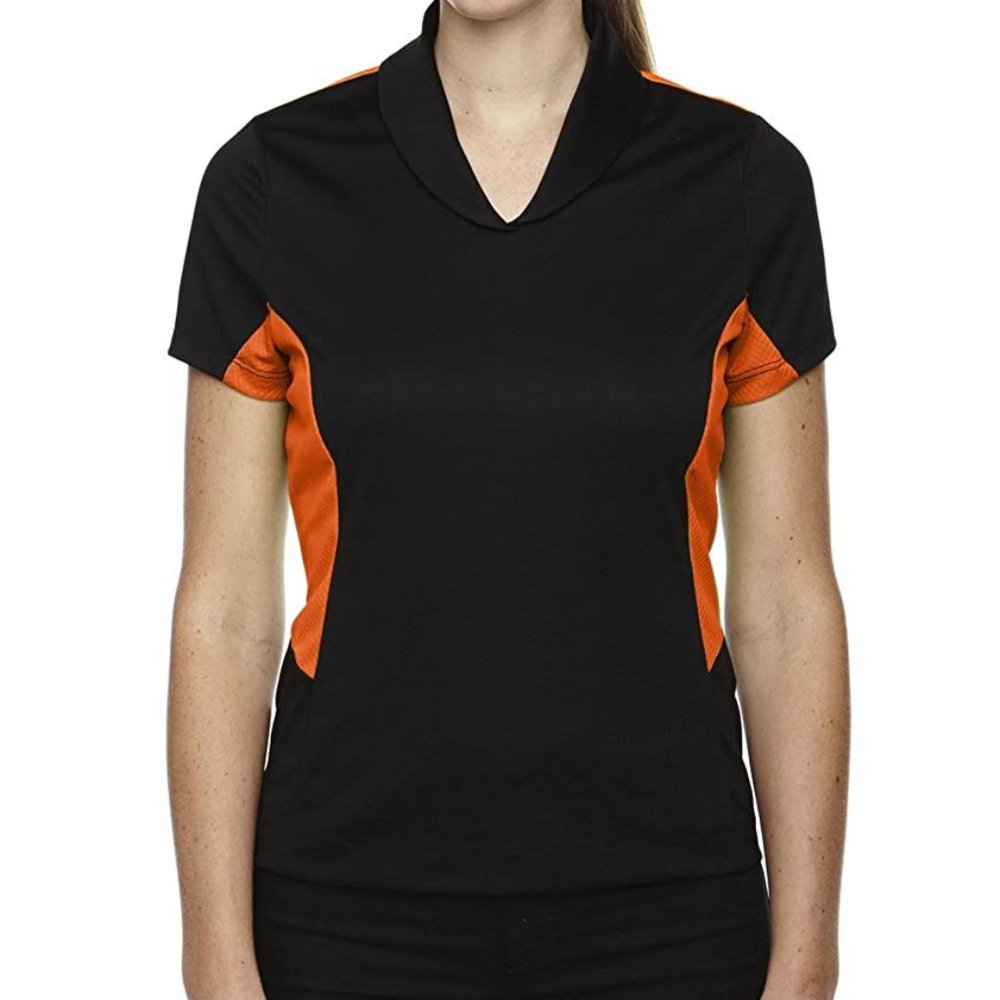 North End Sports 78683 Ladies Polo Shirt Black Mandarin Quick Dry Cool
